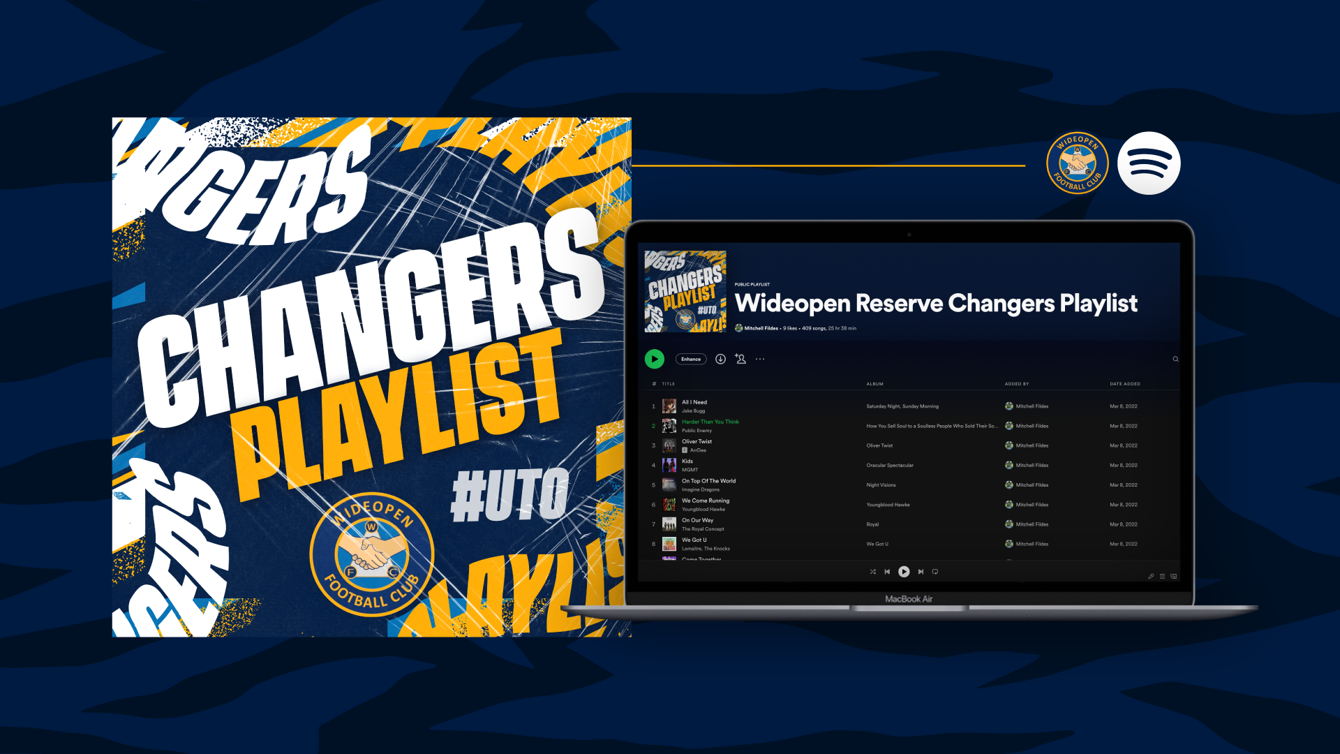Wideopen FC Spotify graphic